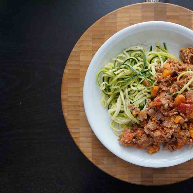Tasty Beef and Zoodles Bolognese
