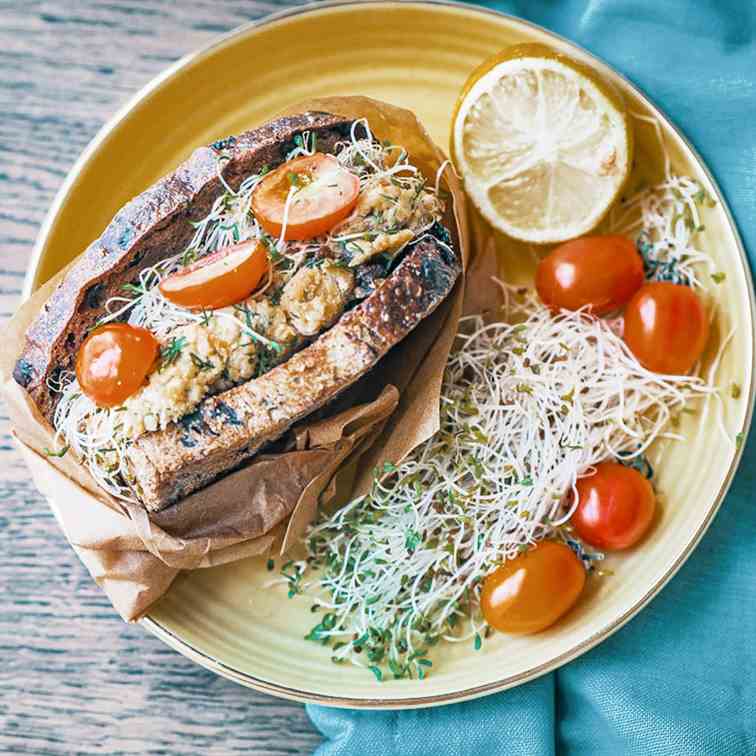 Vegan Tahini Chickpea Salad Sandwich