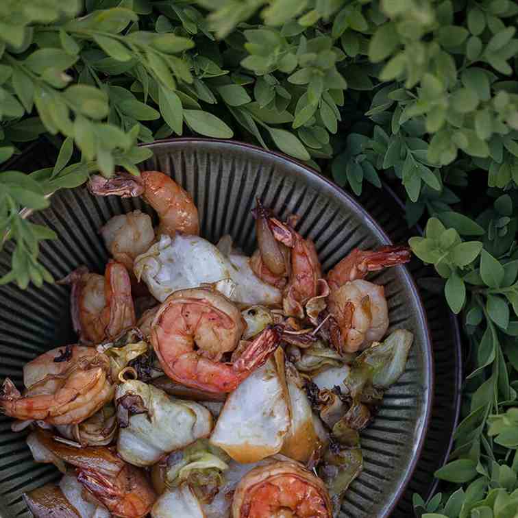 Prawns with lemongrass