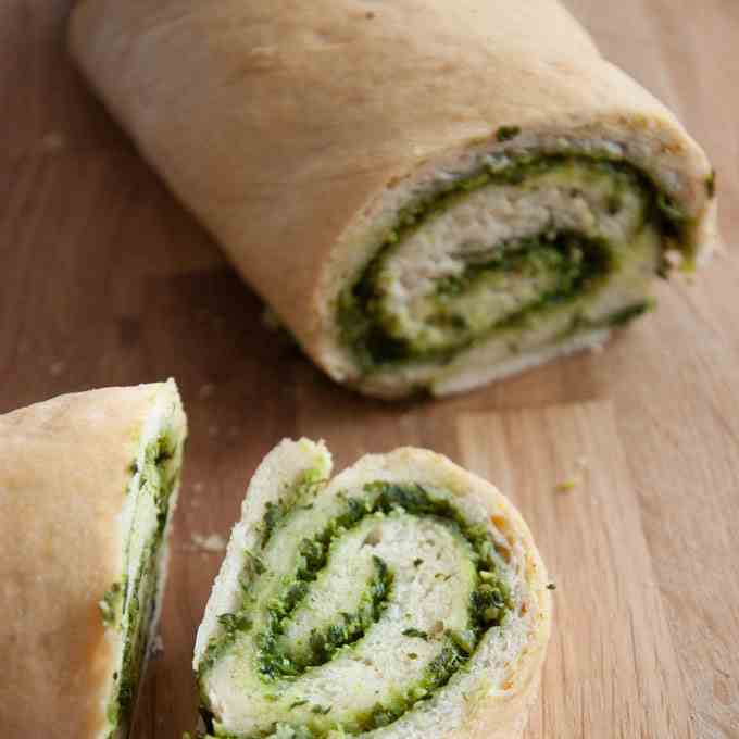 Wild Garlic Pesto Swirl Bread