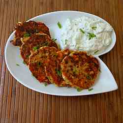 Potato and Zucchini pancakes with Feta Che