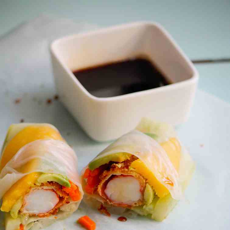 Ginger fried Shrimp Spring Rolls