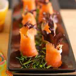 Smoked salmon rolls