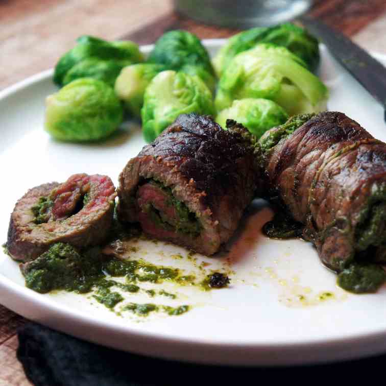 Individual Pesto Steak Roulades