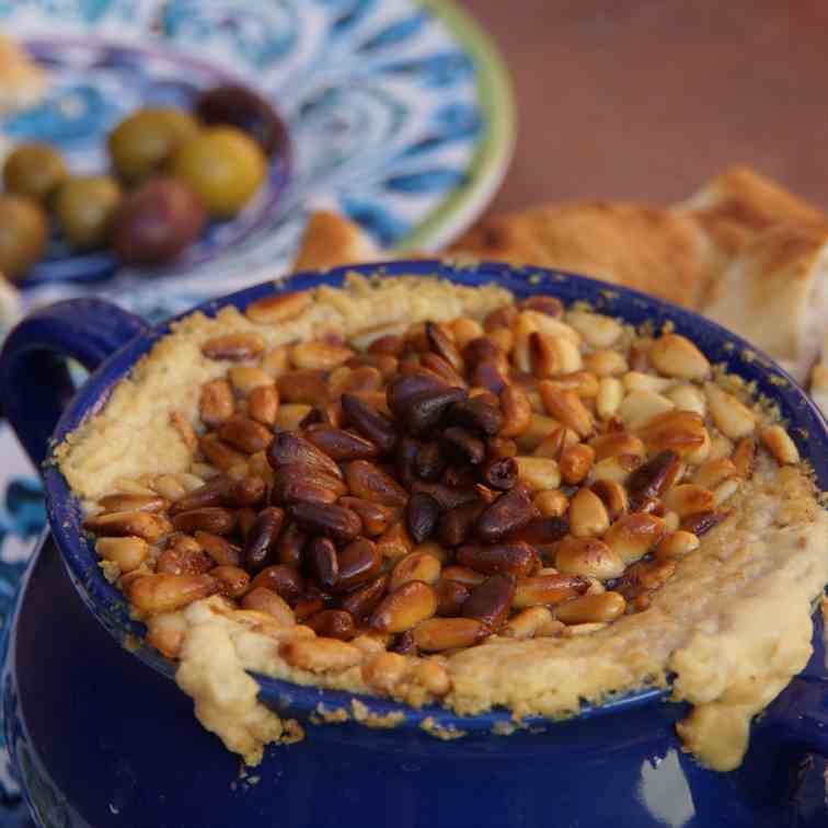 Warm Hummus with Pine Nuts