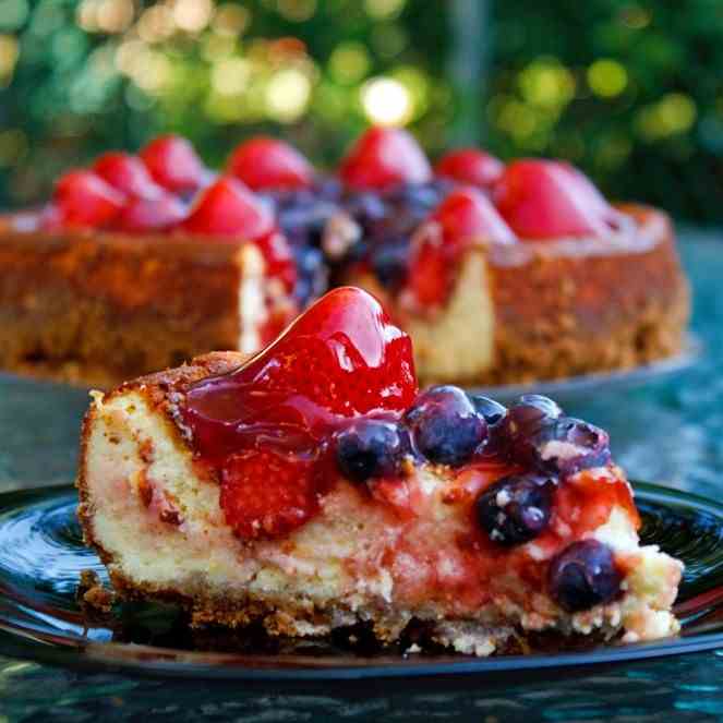 Red, White and Blue Ricotta Cheesecake