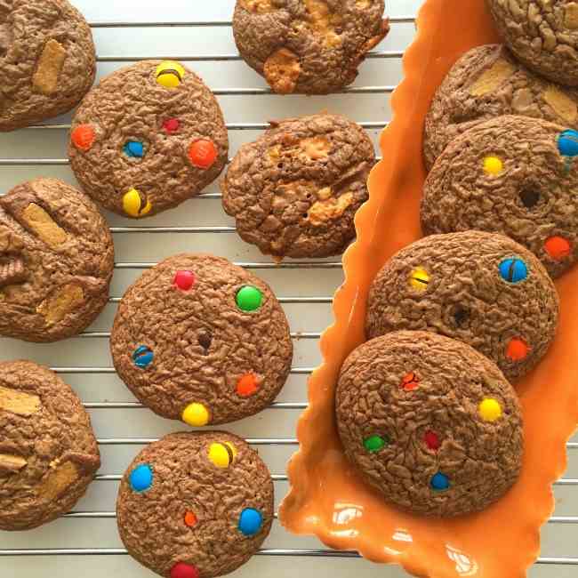 Leftover Halloween Candy Cookies