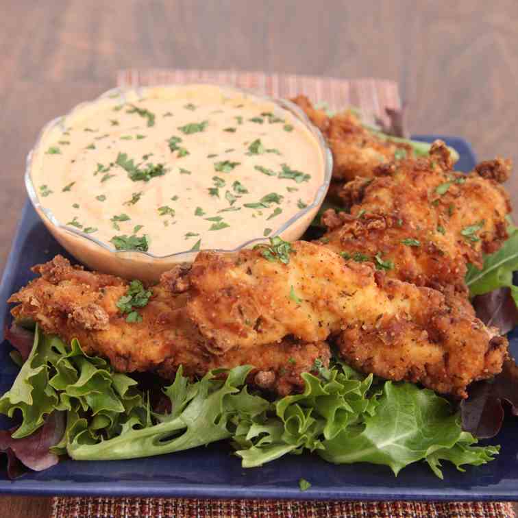 Chobani Chicken Fingers with Chipotle Dip
