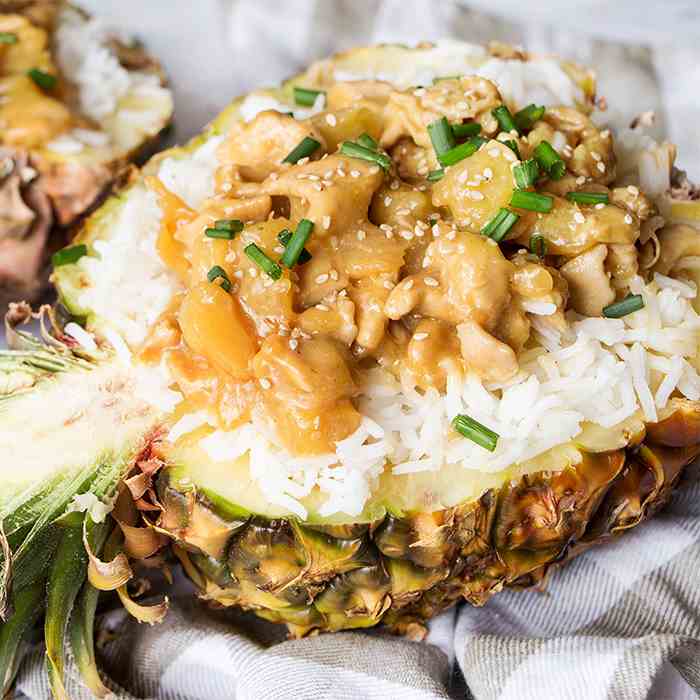 Teriyaki Chicken Pineapple Bowls