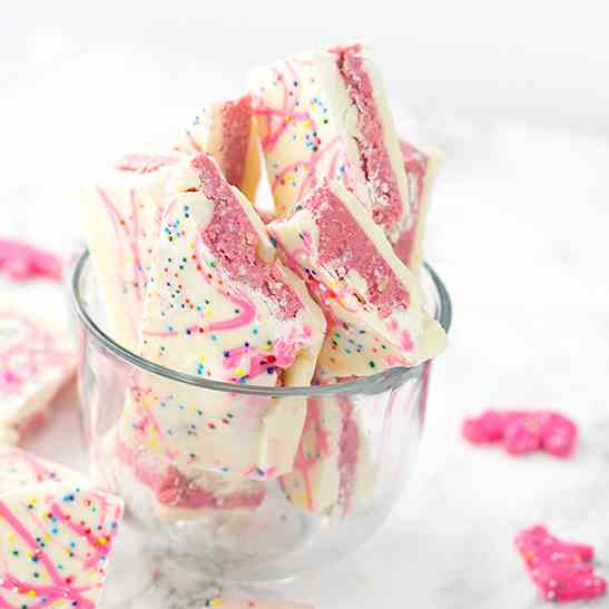 Frosted Animal Cracker Bark