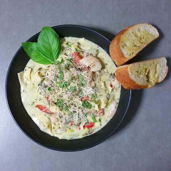 Three Herb Prawn Fettucine