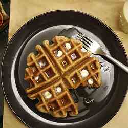 eggnog & ginger whole wheat waffles