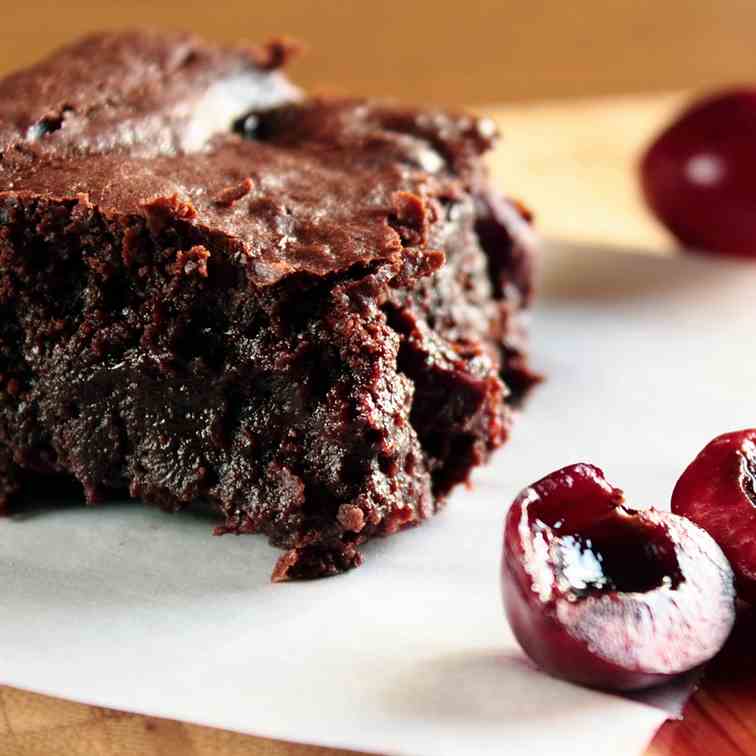 Roasted Cherry BIttersweet Brownies