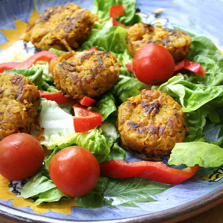 Spicy sweet potato patties