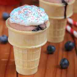 Red White + Berry Cupcake Cones