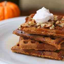 Boozy Pumpkin Pie Waffles