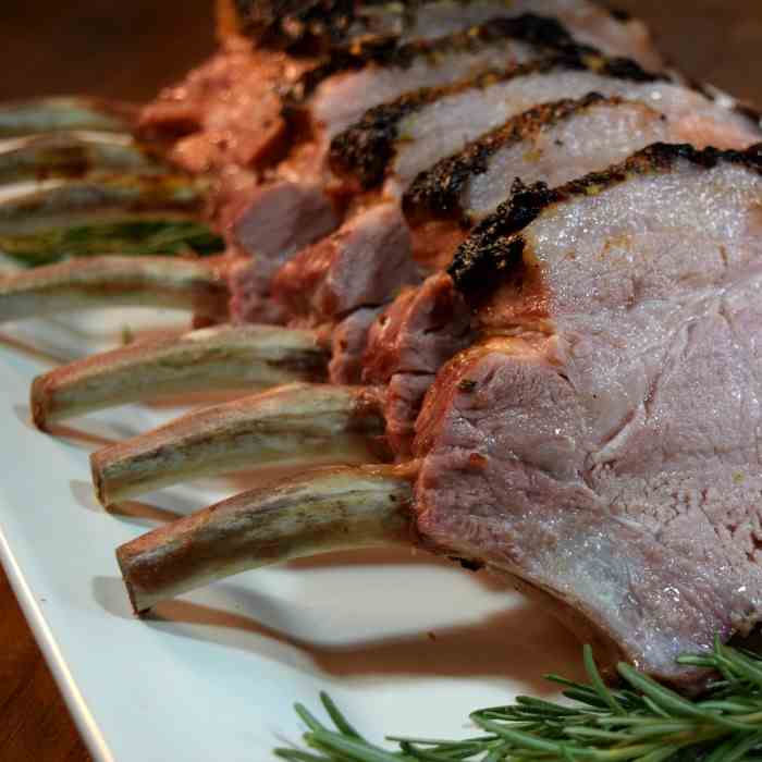 Dijon Rosemary Crusted Prime Rib of Pork