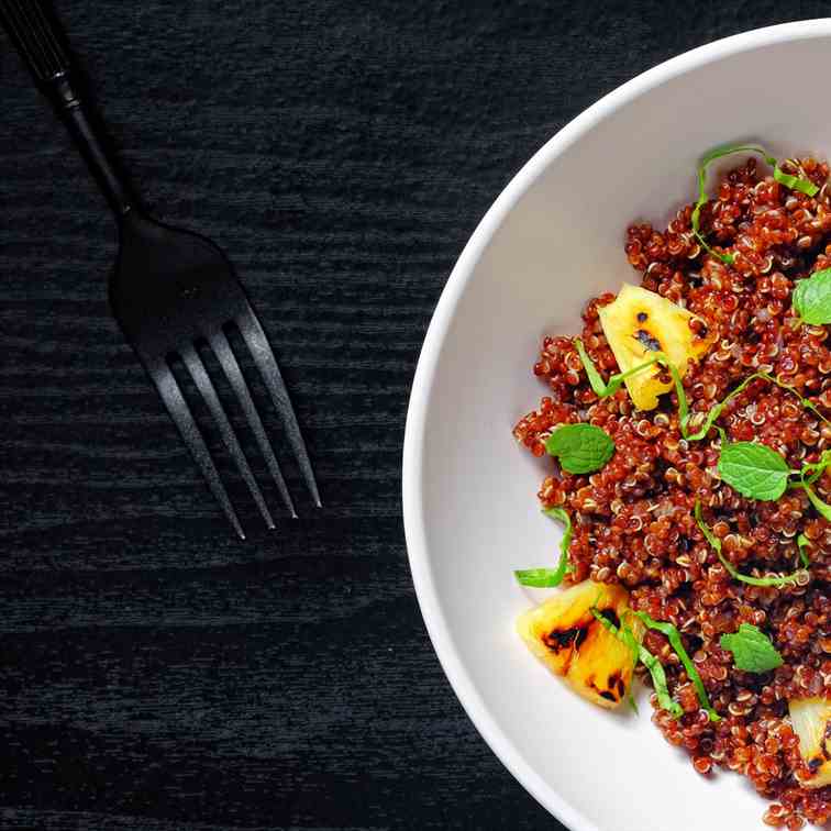 Grilled Pineapple and Red Curry Quinoa