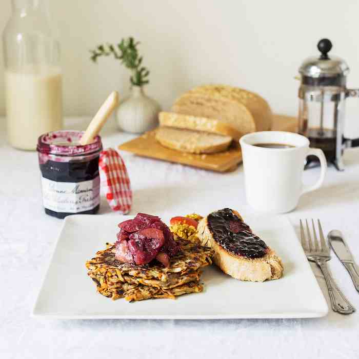 Potato Pancakes with Blueberry Chutney