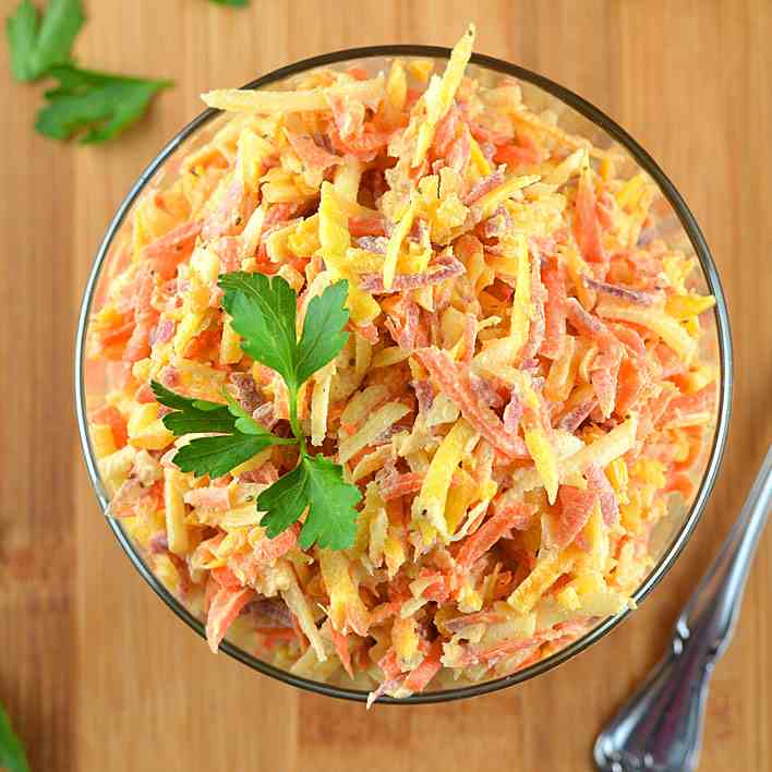 Vegan Rainbow Carrot Slaw