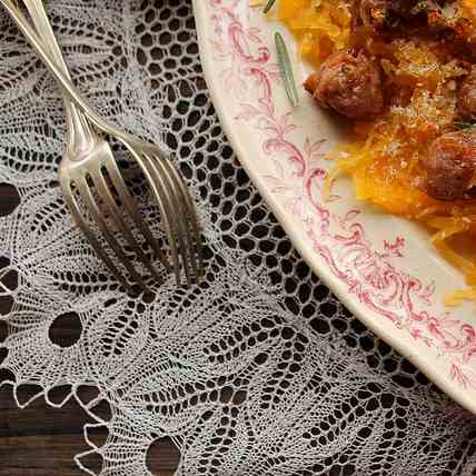 Spaghetti squash and meatballs with orange