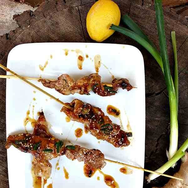 Pork tenderloin skewers