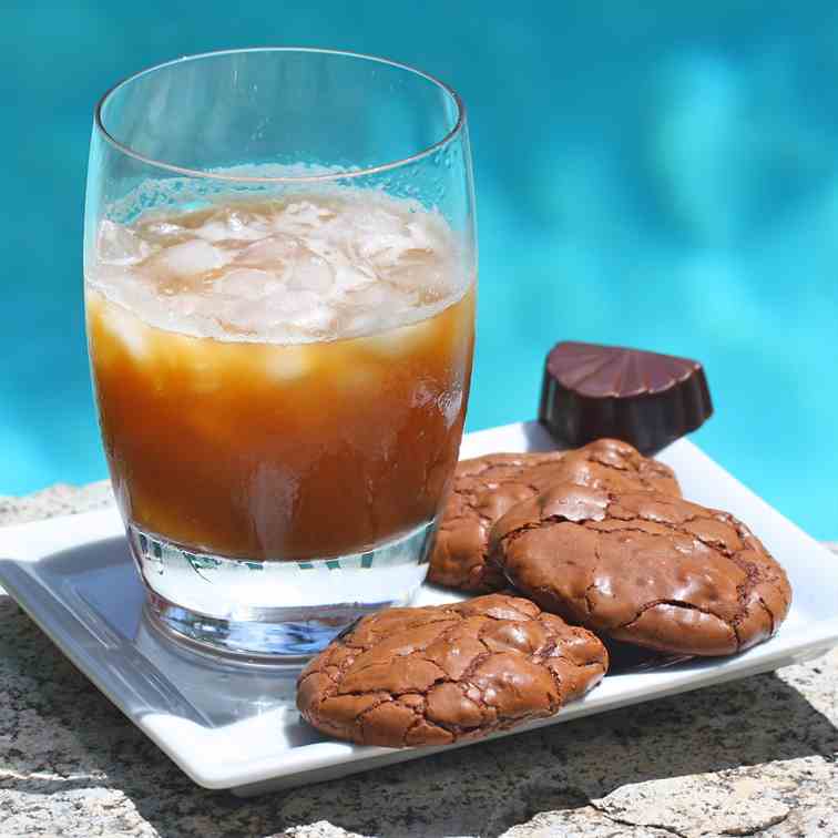 Chocolate Iced Coffee and Cookies