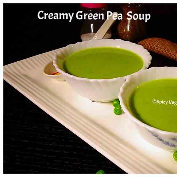 Fresh green peas soup