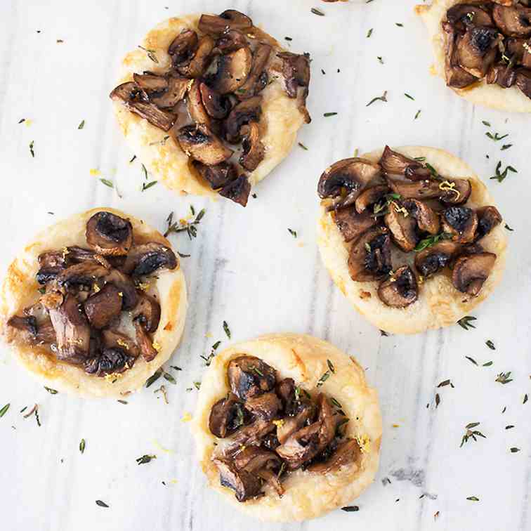 Mushroom, Gruyere, and Thyme Tartlets