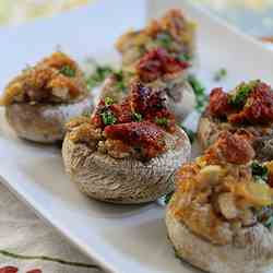 Linguica Stuffed Mushrooms