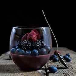 Black rice pudding with coconut milk