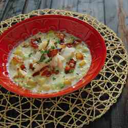 Roasted Corn and Cod Chowder