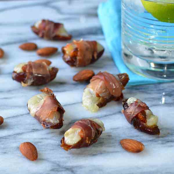 manchego and almond stuffed dates
