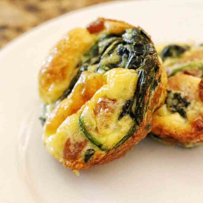 Mini Spinach - Double Smoked Bacon Quiche