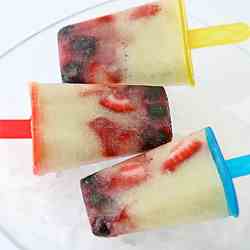 Red, White and Blue Fruit Popsicles