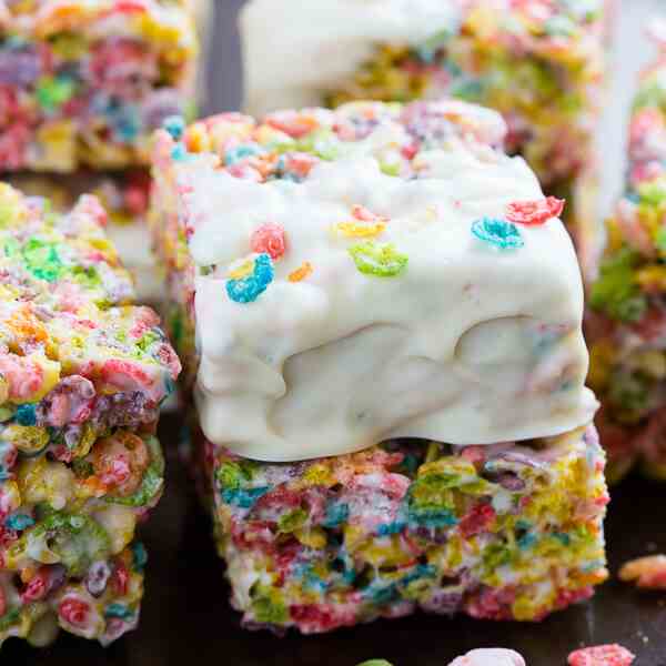 Marshmallow Fruity Pebble Bars