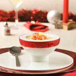 Celery Soup with crayfish