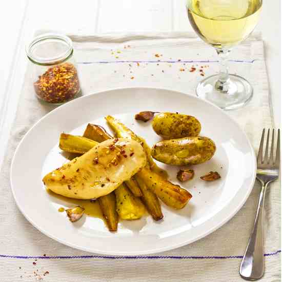 Maple-glazed chicken