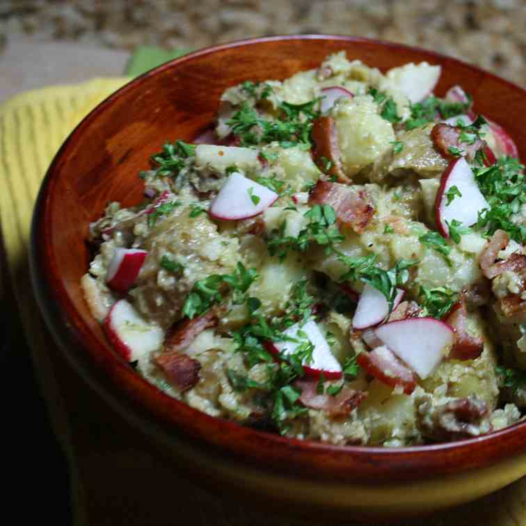 New Potato Ceasar Salad with Bacon