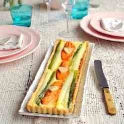 Asparagus and salmon quiche