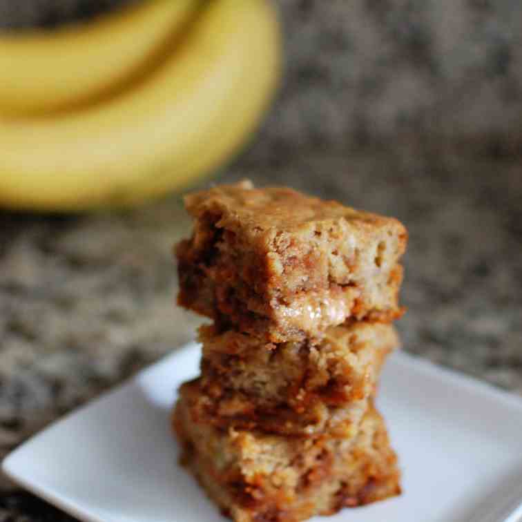 Honey PB Banana Cinnamon Blondies