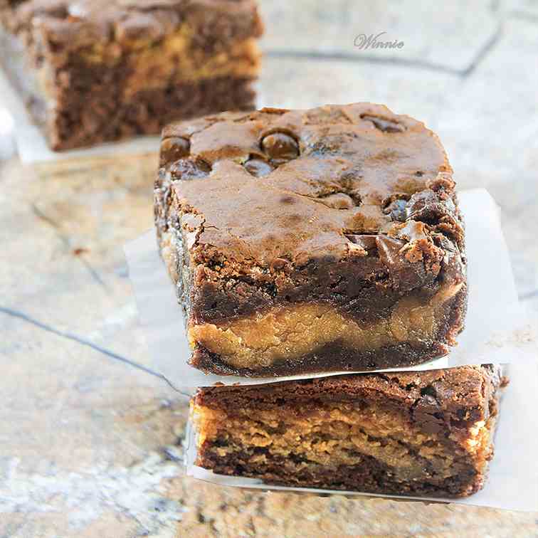 Peanut Butter Stuffed Brownies