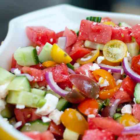 Watermelon Feta Tomato Salad