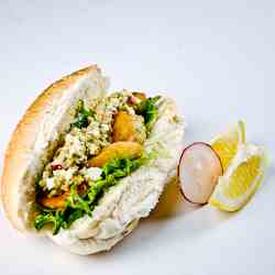 Fish burgers with Gribiche Sauce