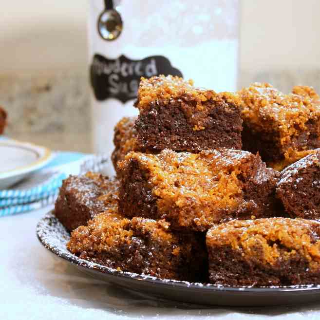 Salty Pumpkin Cookie Butter Brownies