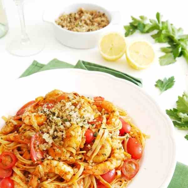 Bloody Mary Seafood Linguine