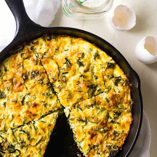 Broccoli Cheddar Zoodle Bake