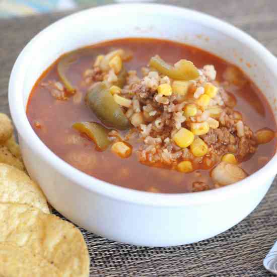 Slow Cooker Stuffed Pepper Soup