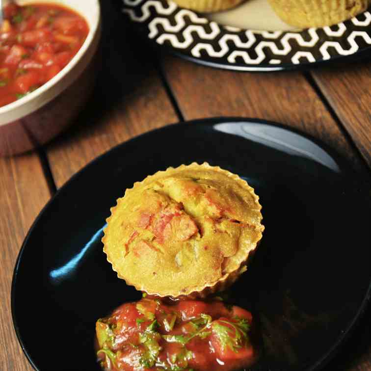Savory Chickpea Muffins with a Spicy Salsa