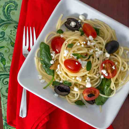 Vegetarian Greek Pasta with Feta